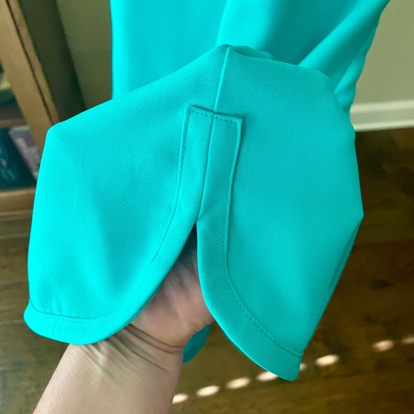 Banana Republic keyhole halter shift dress knee length lined 14 aqua turquoise - Picture 8 of 11